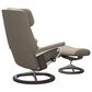 Stressless Paul Medium Leather Chair and Ottoman Set in Oxford Blue, , large