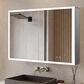 Lexora Home Mesa 30" x 36" LED Mirror Medicine Cabinet with Defogger in Aluminium, , large