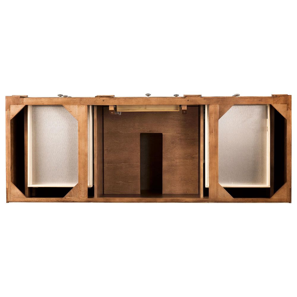 James Martin Vanities Bristol 60" Single Bathroom Vanity in Saddle Brown with 3 cm Eternal Jasmine Pearl Silestone Top, Rectangular Sink and FreePower Wireless Charger, , large