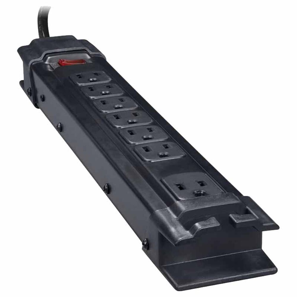 Helios 7 Outlet Surge Protector Strip in Black, , large