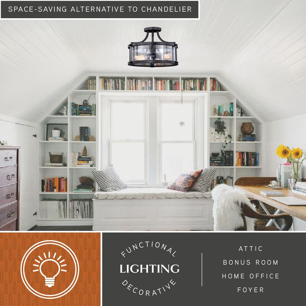 Vaxcel Holbrook 3-Light Semi Flush Mount in Noble Bronze, , large
