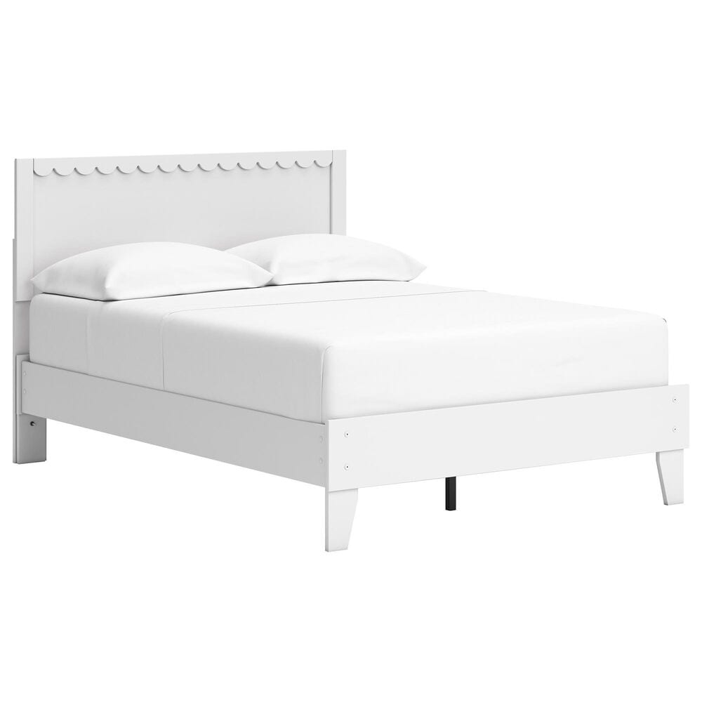 Ashley Hallityn Full Panel Platform Bed in Matte White, , large