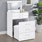 Pacific Landing Danbury 3-Drawer Makeup Vanity Set in White High Gloss, , large
