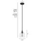 Hunter Dunshire 6" 1-Light Mini Pendant with Clear Shade in Noble Bronze, , large