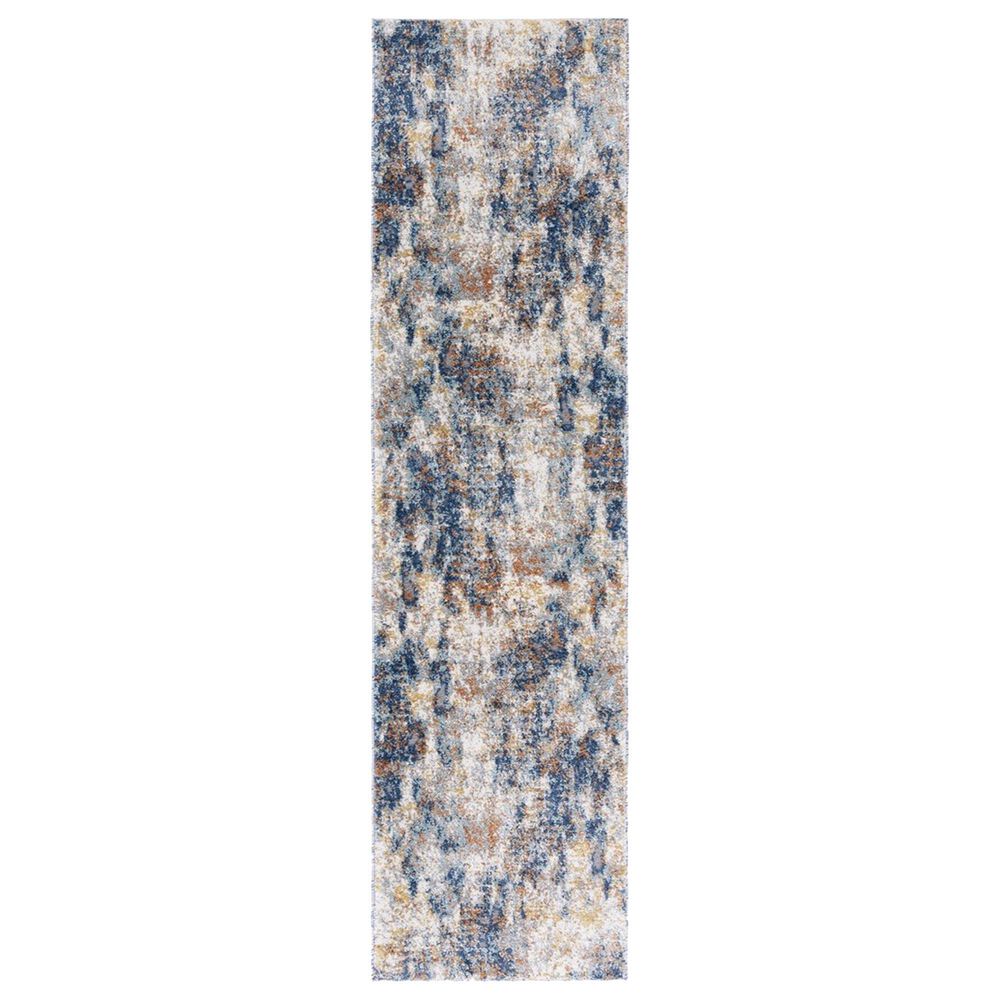Safavieh Aston 2" x 8" Navy and Gold Runner, , large