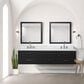 Lexora Home Castor 80" Double Bathroom Vanity in Blue with 2 cm White Carrara Marble Top, Rectangular Sinks and 36" Mirrors, , large