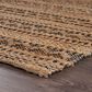 L&R Resources Natural Fiber Striped 5" x 7"9" Jet Black Area Rug, , large