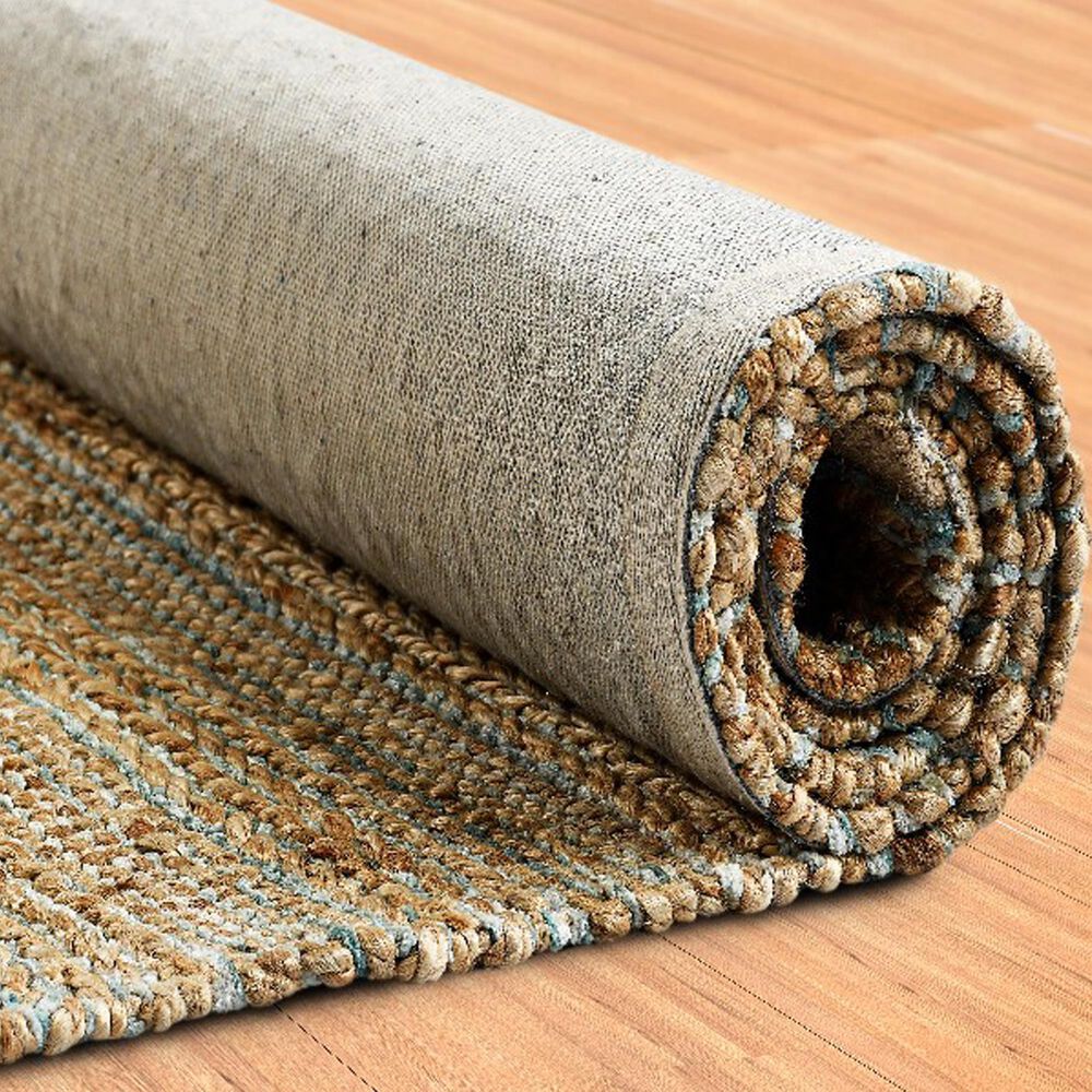 L&amp;R Resources Natural Fiber 7&#39;9&quot; x 9&#39;9&quot; Spa Blue Area Rug, , large