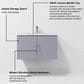 Lexora Home Geneva 30" Single Bathroom Vanity in Dark Grey with 2 cm White Carrara Marble Top and Rectangular Sink, , large