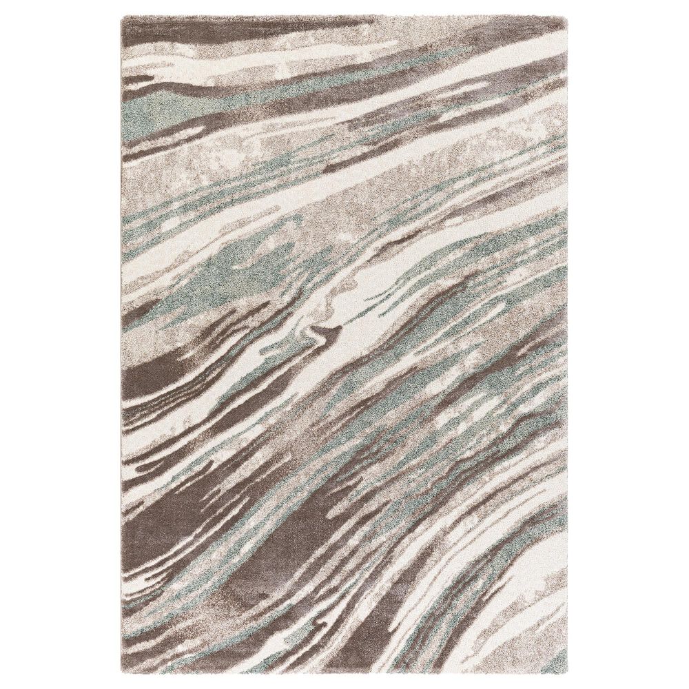Surya Cielo 6"6" x 9"5" Sage, White, Beige and Camel Area Rug, , large