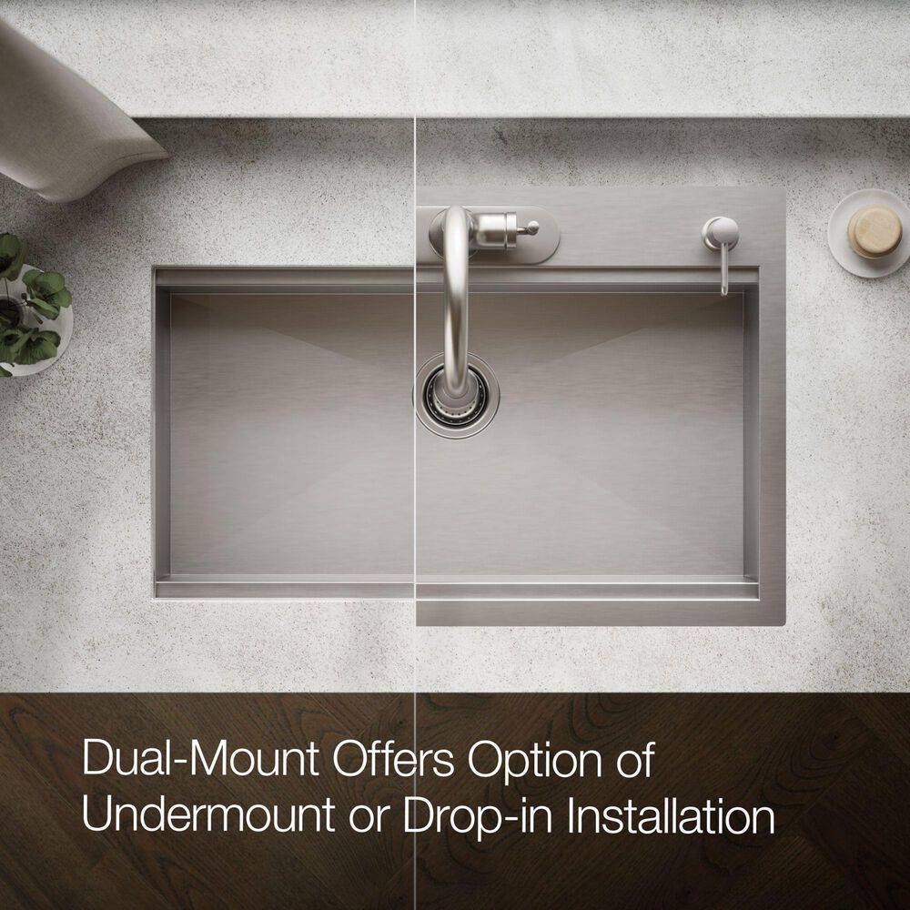 Kohler Lyric 33" Undermount Single-Bowl Kitchen Sink in Stainless Steel, , large