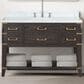 Lexora Home Norwalk 48" Single Bathroom Vanity in Brown Oak with White Carrara Marble Top and Rectangle Sink, , large