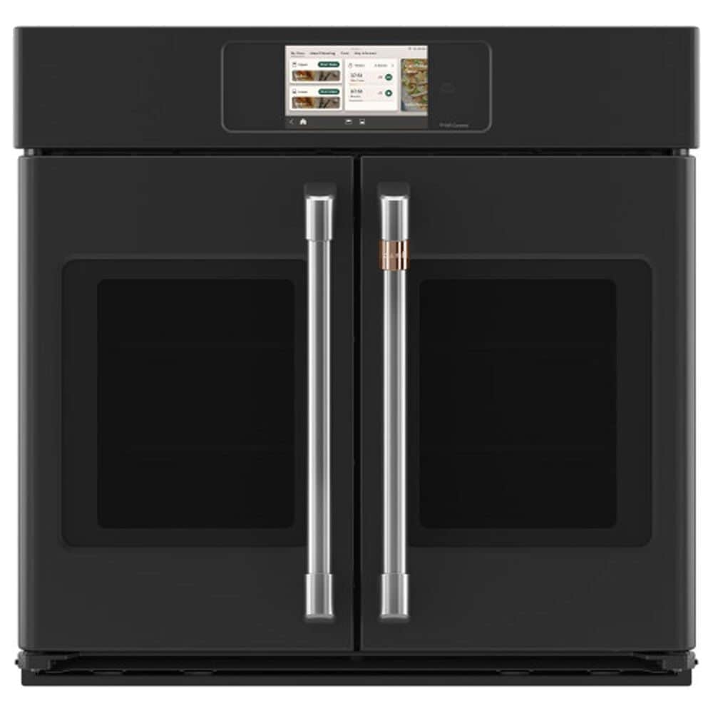 Cafe 30" Smart Built-in Convection Single Wall Oven with French Doors in Matte Black, , large