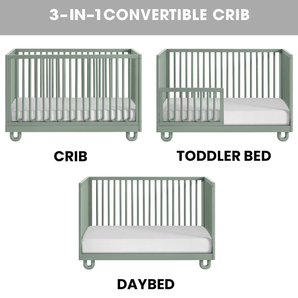 Oxford Baby Meridian 3-in-1 Convertible Crib in Olive Green, , large