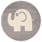 Safavieh Carousel CRK165 4" Round Grey and Ivory Kids  Area Rug, , large