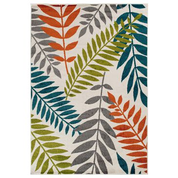 Central Oriental Terrace Tropic Blythewood 9"10" x 12"10" Snow and Multicolor Area Rug, , large