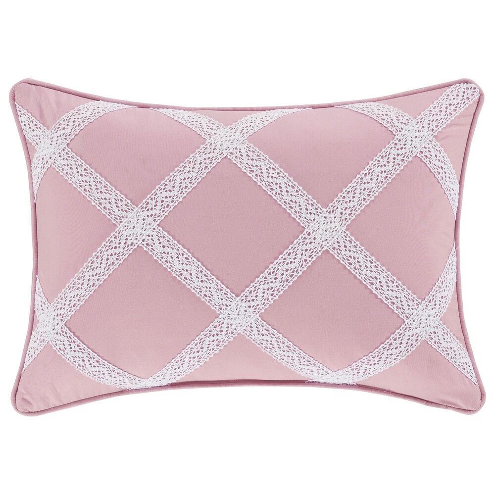 J. Queen New York Rosemary 13" x 19" Lumbar Pillow in Rose and Ivory, , large