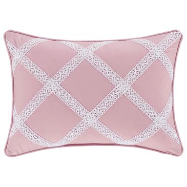 Royal Court Rosemary 13" x 19" Lumbar Pillow in Rose and Ivory, , large