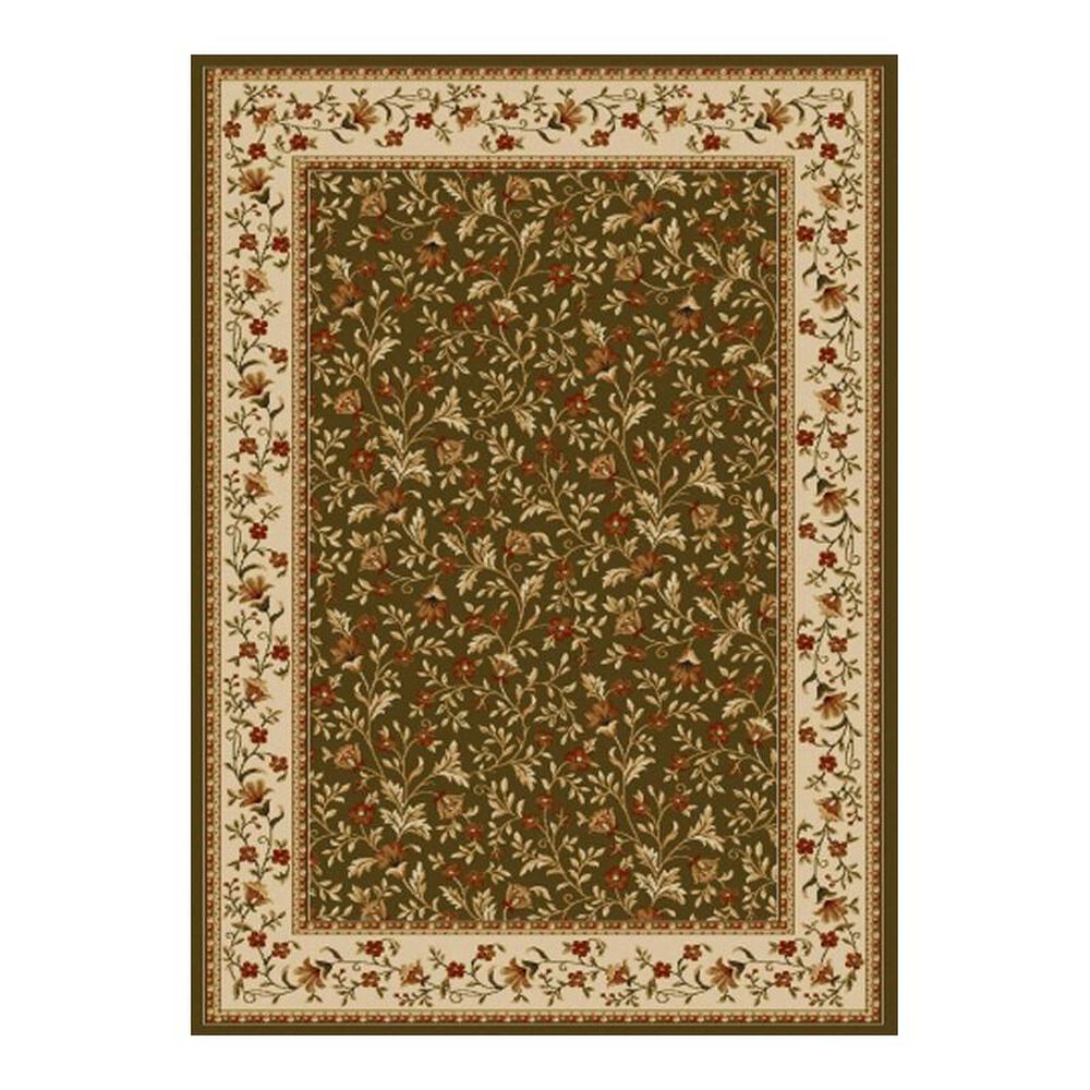 Radici USA Como 1593 5'3" Round Green Area Rug, , large