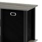 HOMLUX 41.7" Entertainment Center TV Stand with Storage Bins in French Oak Grey and Black, , large