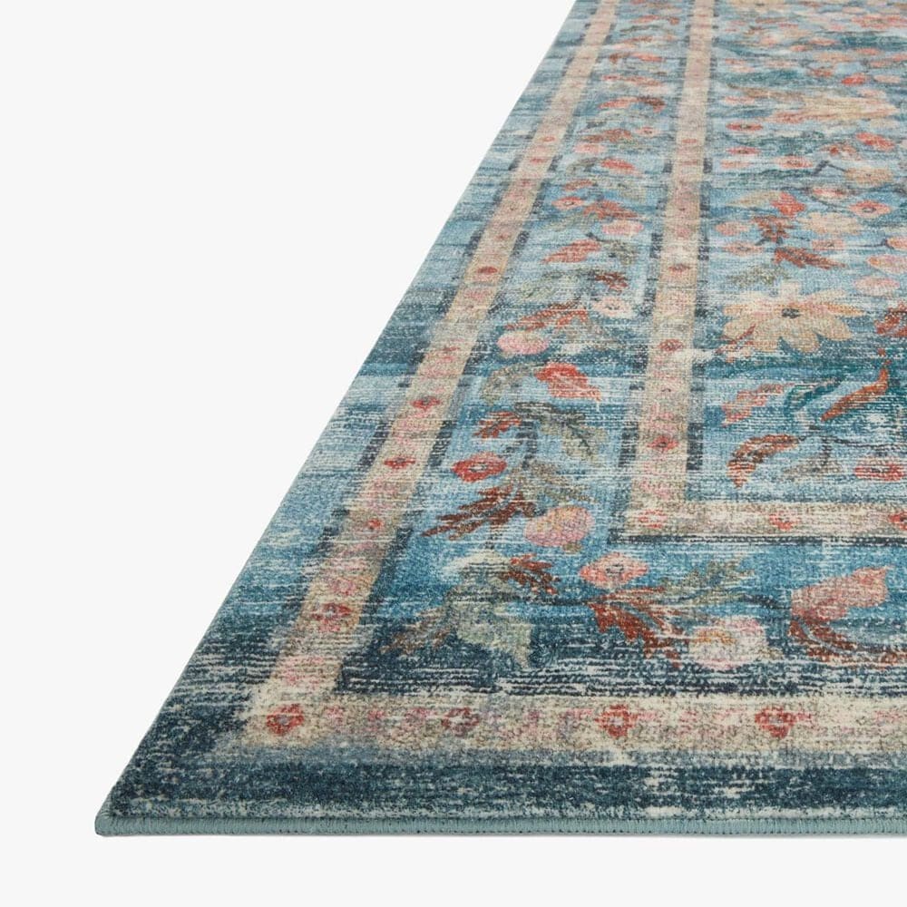 Rifle Paper Co Crafted by Cloth and Company Courtyard 2&#39; x 5&#39; Eve Blue Runner, , large