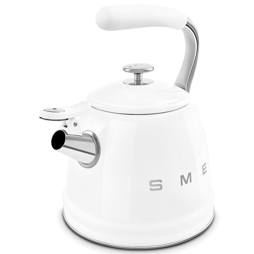 SMEG 2.3L 50&#39;s Style Stovetop Whistling Kettle in White, , large