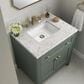 James Martin Vanities Chicago 30" Single Bathroom Vanity in Smokey Celadon with 3 cm Eternal Jasmine Pearl Quartz Top and Rectangular Sink, , large