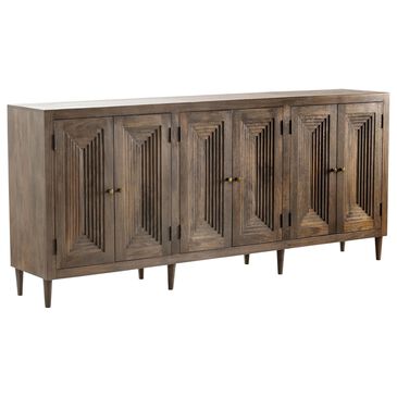 Crestview Collection Highland Park 90" 6-Door Media Cabinet in Brown, , large