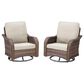 Sunwell Garden Patio Swivel Glider Chair with Gray Frame in Beige (Set of 2), , large