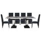 Global Furniture USA Faux Marble Pedestal Dining Table and 6 Chairs in Black, , large