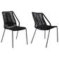 Blue River Clip Outdoor Dining Chair with Black Rop in Black (Set of 2), , large