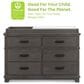 Delta Children Asher 6-Drawer Dresser with Changing Top in Rustic Grey, , large