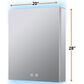 Lexora Home Corsica 20" x 28" LED Mirror Medicine Cabinet with Defogger in Aluminium, , large