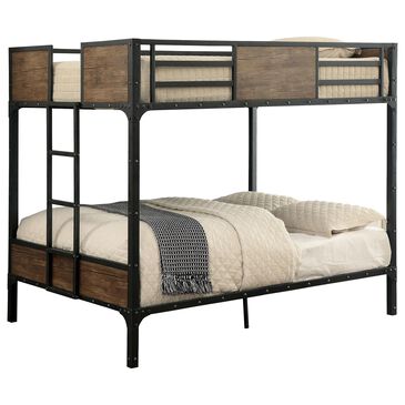 Furniture of America Whitlow Full over Full Bunk Bed in Black, , large