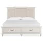 Nicolette Home Willowbrook King Storage Bed with Upholstered Headboard in Egg Shell White, , large