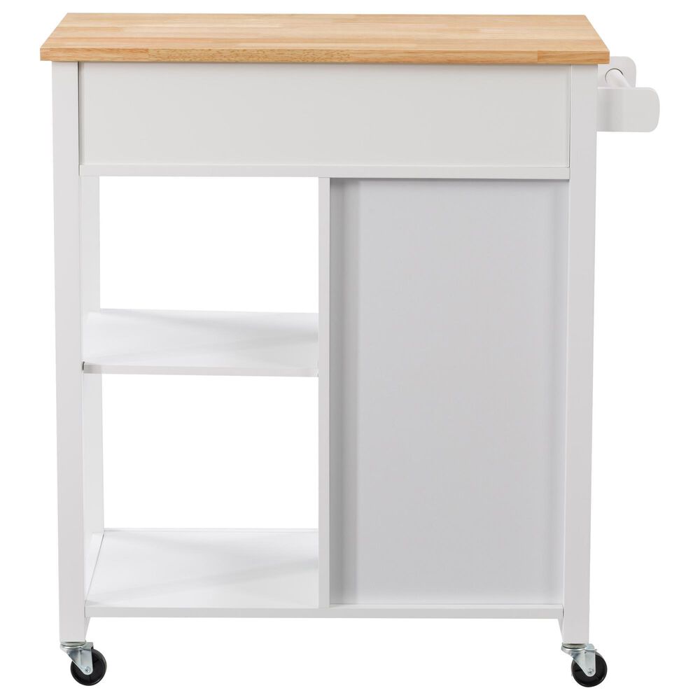 CorLiving Sage 2 Shelves Kitchen Cart in White, , large
