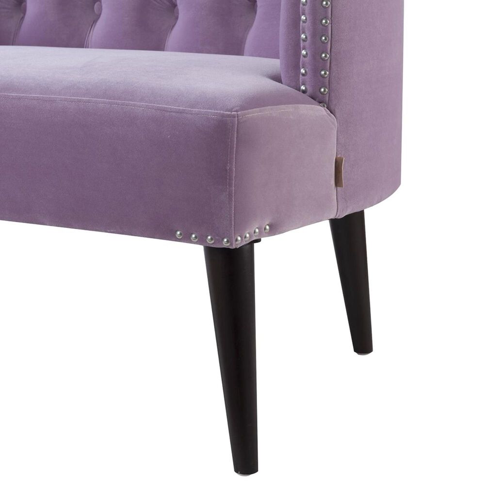 Jennifer Taylor Home Celine Tufted Settee Nailhead Accents in Lavender