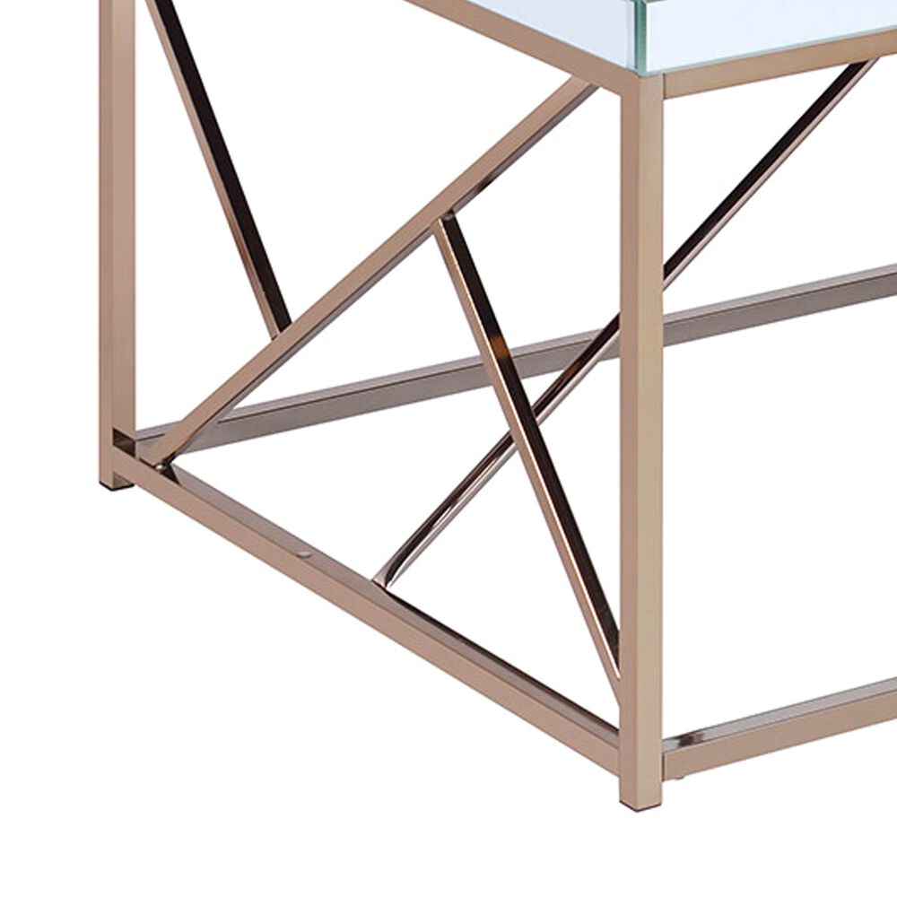 Steve Silver Evelyn Cocktail Table in Copper and Glass, , large