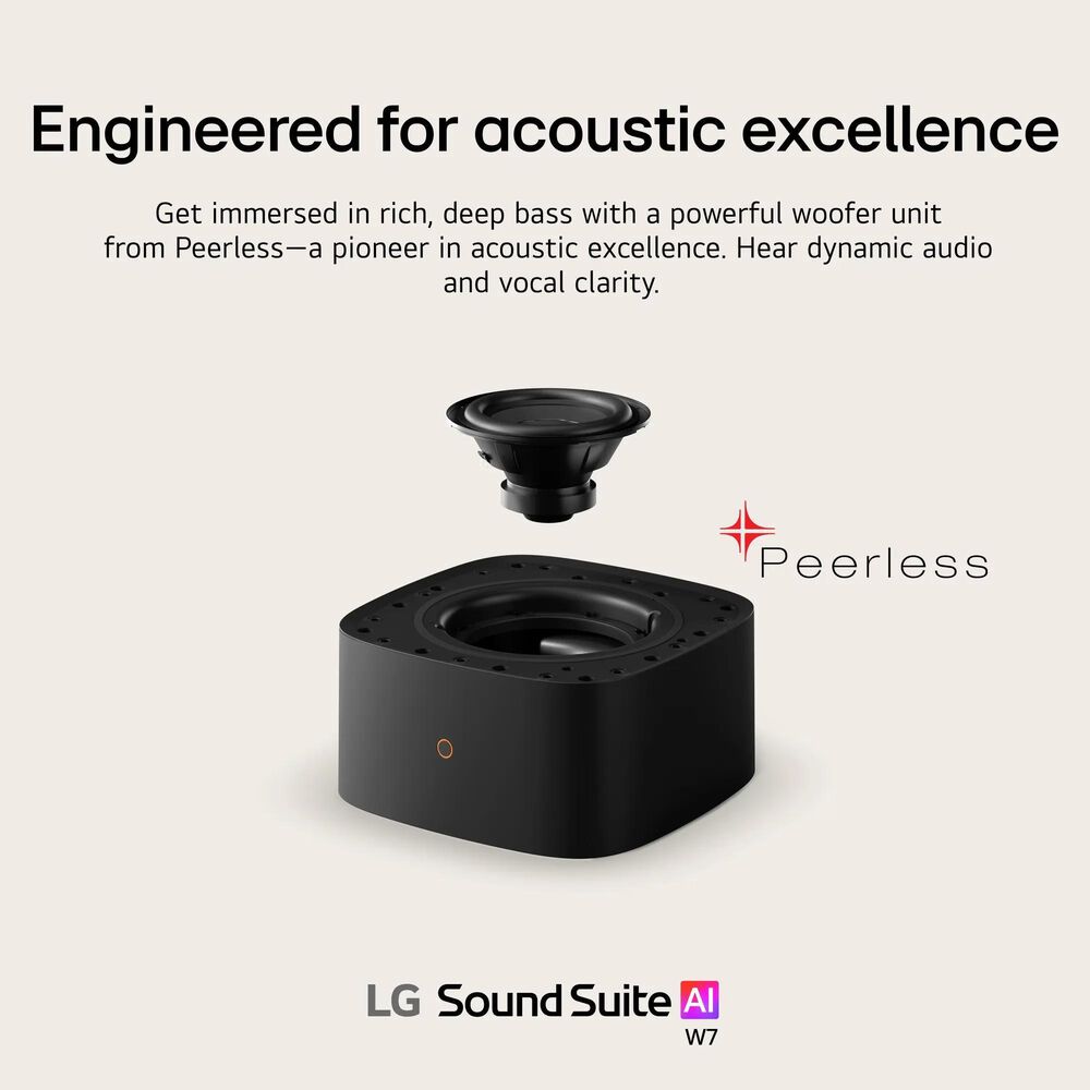 LG 8" Sound Suite W7 Wireless Subwoofer in Black, , large