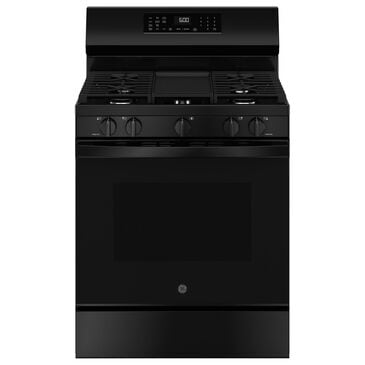 GE Appliances 30" Freestanding Gas Convection Range in Black, , large