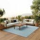 Nourison Positano Southwestern Aqua 7" x 10" Indoor/Outdoor Area Rug, , large