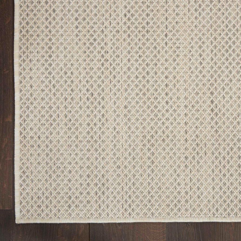 Nourison Courtyard Ivory and Silver 5&#39; Square Indoor/Outdoor Area Rug, , large
