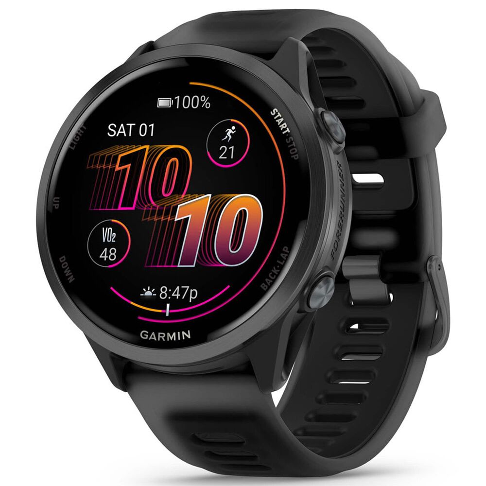 Garmin Forerunner 570 47mm Slate Gray Aluminum Case with Translucent Black and Black Band, , large