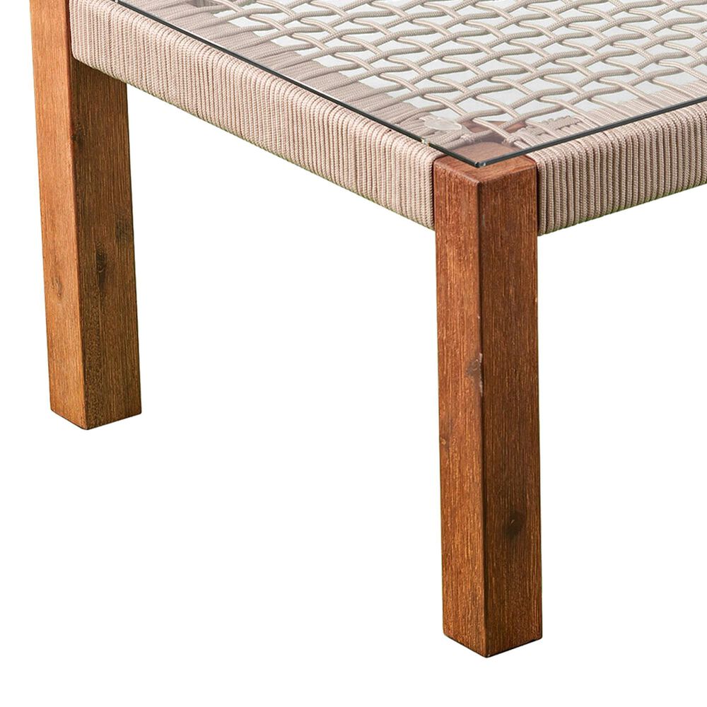 Southern Enterprises Brendina 4-Piece Conversation Set in Oiled Acacia and Natural, , large