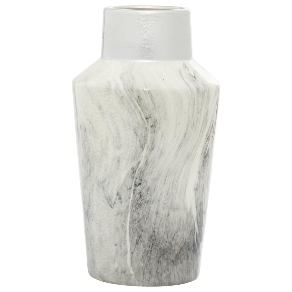 Maple and Jade 14" x 8" Vase in Grayish Black and Silver, , large