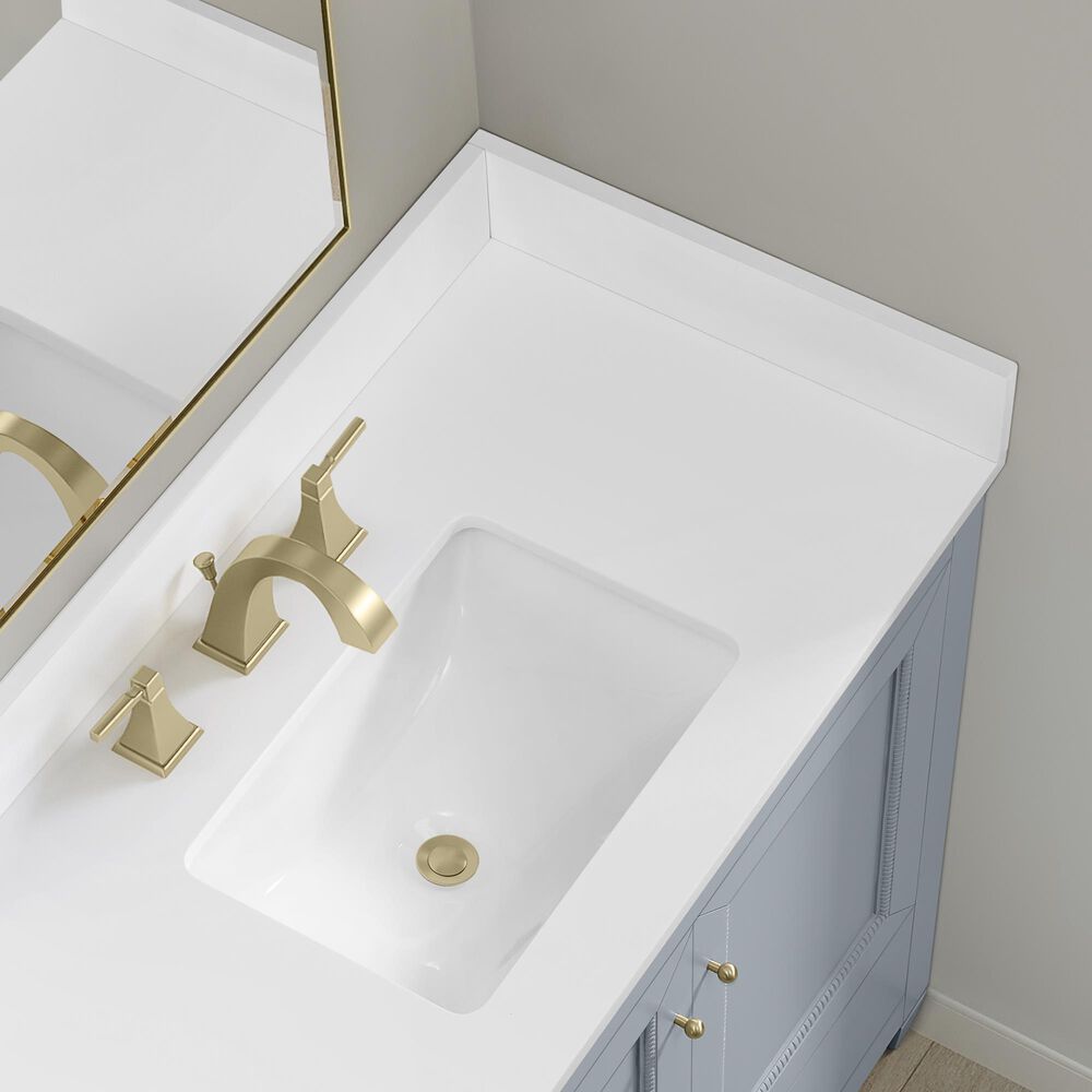 37B Claudine 36" Single Bathroom Vanity in Soft Blue with Glossy White Composite Stone Top and Backsplash, , large