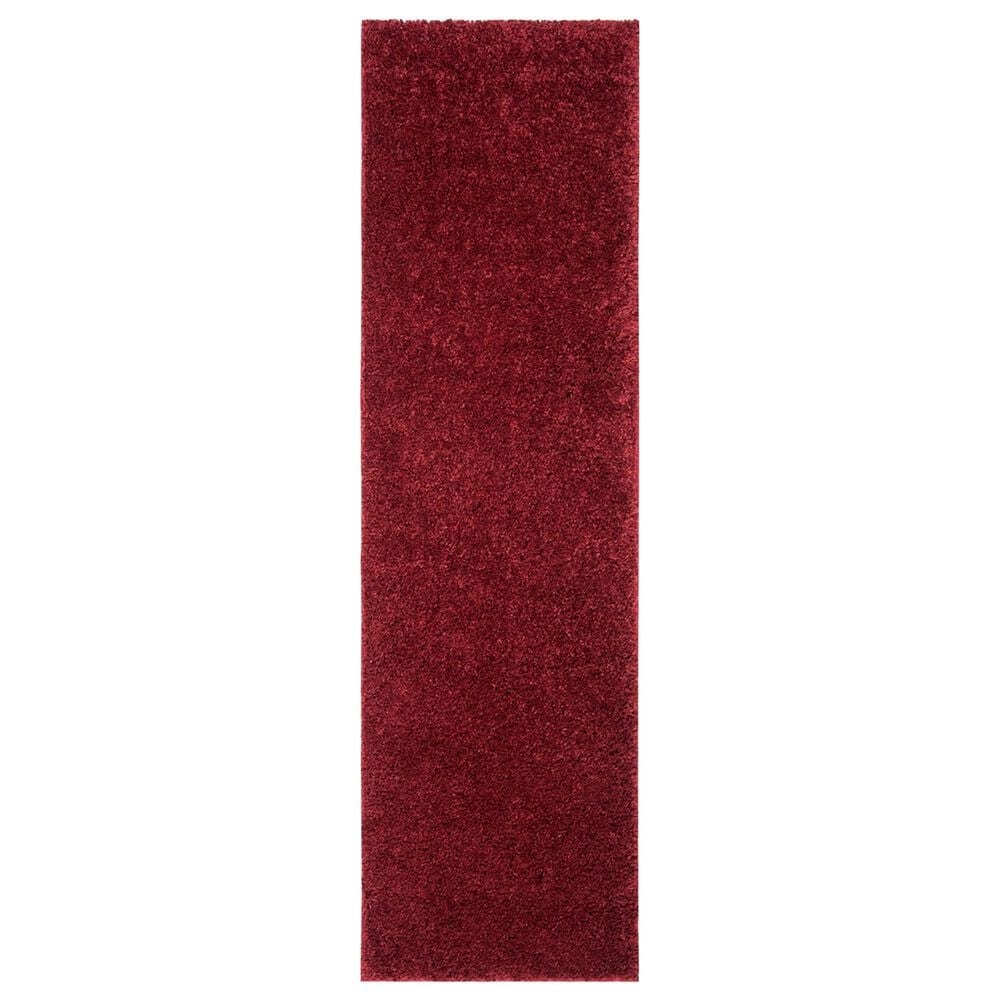 Safavieh August Shag 2"3" x 8" Burgundy Runner, , large