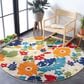 Safavieh Cabana CBN308A 6"7" Round Ivory and Orange Indoor/Outdoor Area Performance Rug, , large