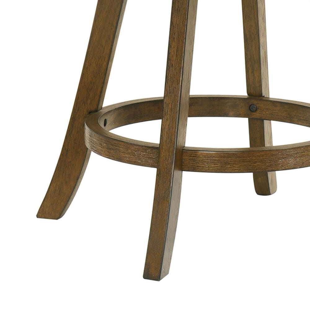 Armen Living Kodi Swivel Counter Height Stool with Light Scone Upholstery in Sepia Brown, , large