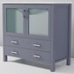 Lexora Home Volez 36" Single Bathroom Vanity in Dark Grey with 2 cm White Ceramic Top and Rectangular Sink, , large